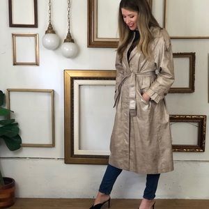 Faux Snakeskin Neiman Marcus Trench Coat - sz8-12